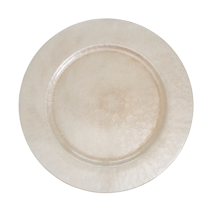 Faux Mother Of Pearl Charger - Grey