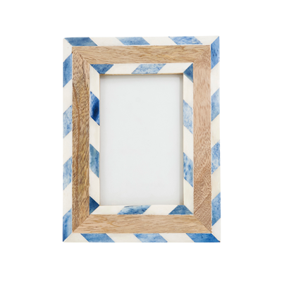 Chevron Bone + Wood Photo Frame