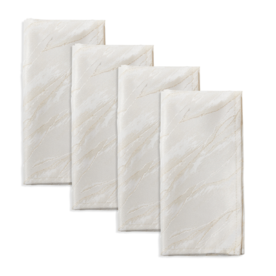 Ivory Metallic Shimmer Napkin - Set 0f 4