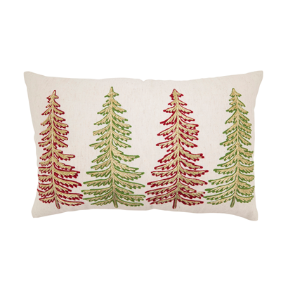 Christmas Trees Natural Poly Pillow