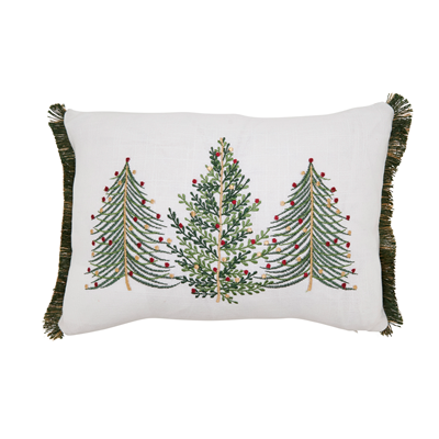 Christmas Trees Ivory Poly Pillow