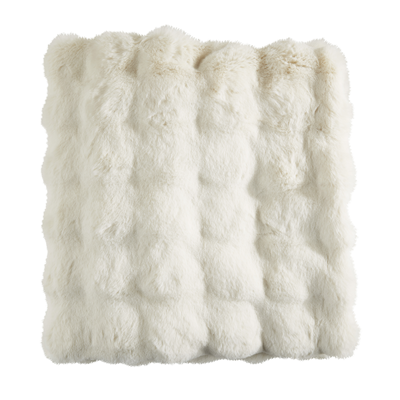 Ivory Bubble Faux Fur Throw