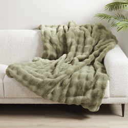 Sage Bubble Faux Throw