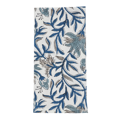 Blue Hand Block Print Napkin - Set of 4