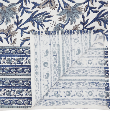 Blue Hand Block Table Runner