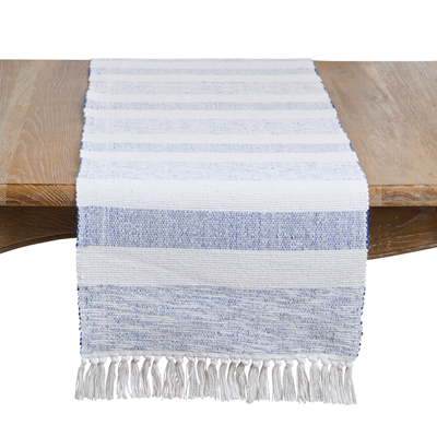 Navy Blue Striped Table Runner