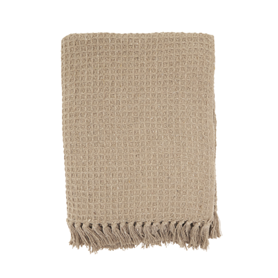 Waffle Weave Cotton Throw - Natural