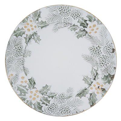 Pinecone & Holly Leaves Charger