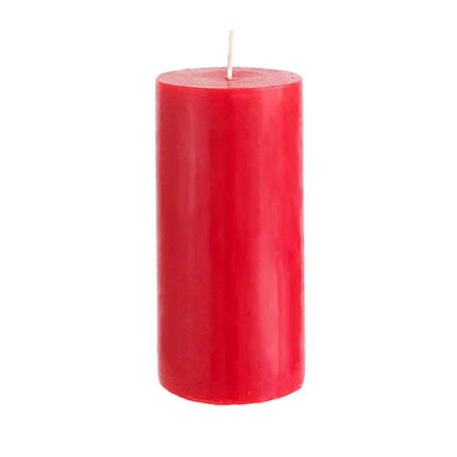 Unscented Round Pillar Candle - Red