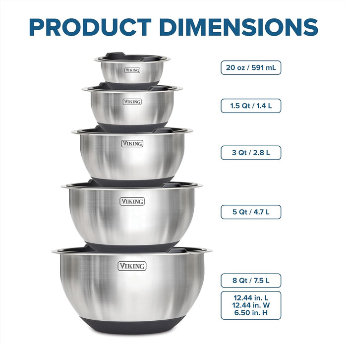 10pc. Viking Mixing Bowl Set w/Lids