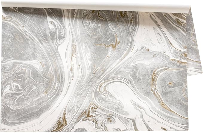 Grey and Gold Marbled Paper Placemat
