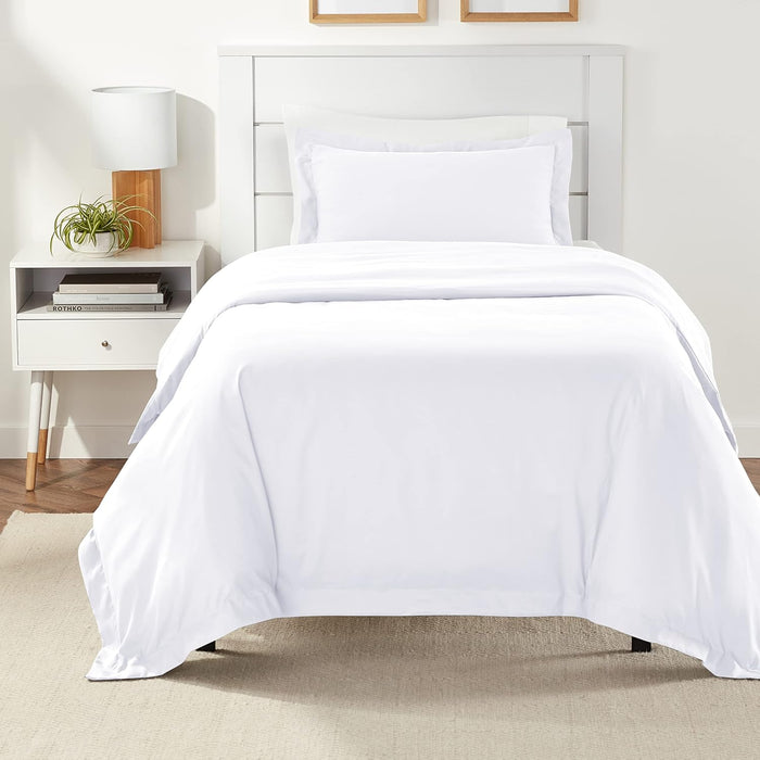 Lightweight 2-Piece Microfiber Duvet Cover Set - White