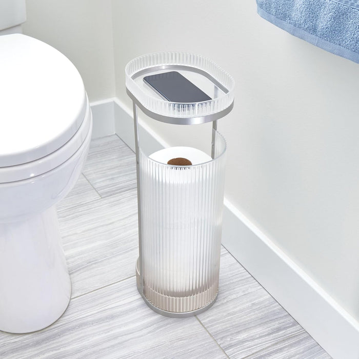 Fluted Toilet Tissue Holder w/Shelf