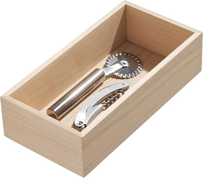 Renewable Paulownia Wood Collection Drawer Organizer Bin