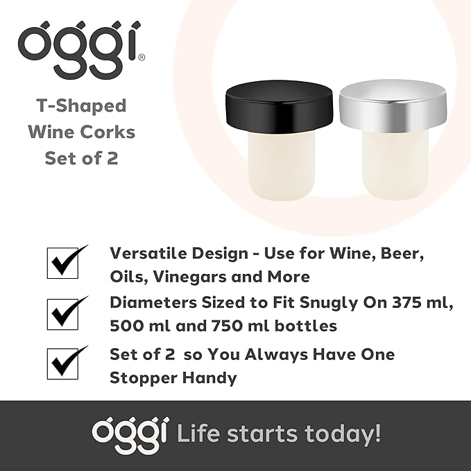 Set Of 2 Cork Bottle Stoppers