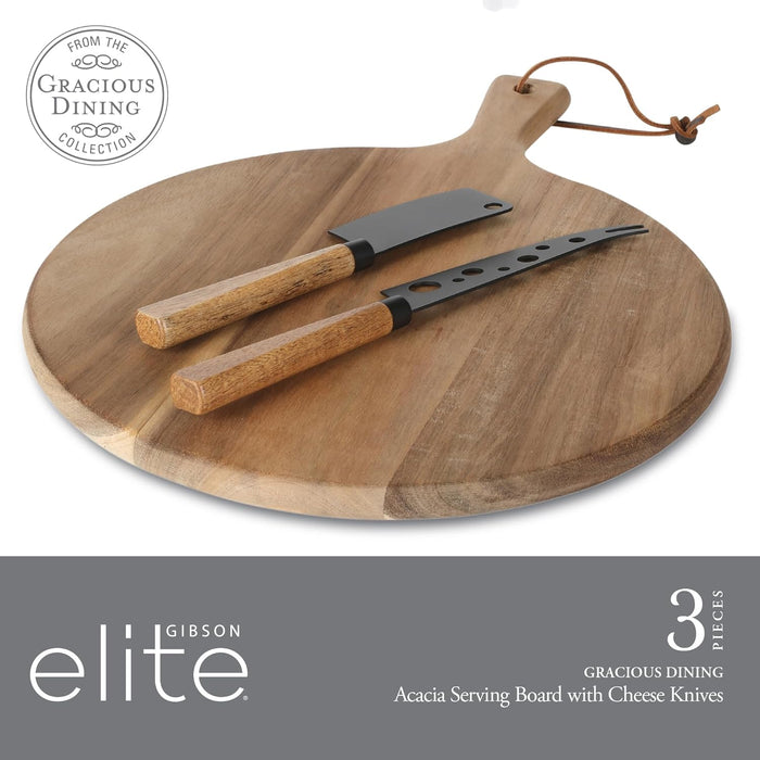 3pc. Charcuterie Serving Board w/Knives Set