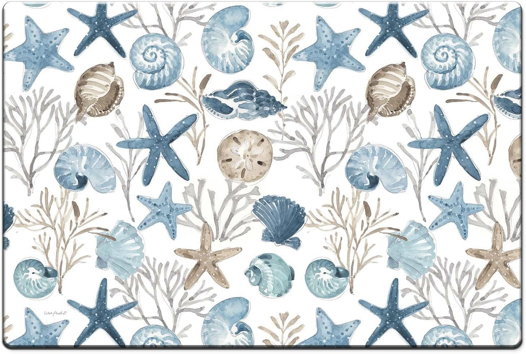 Blue Shells Comfort Kitchen Floor Mat