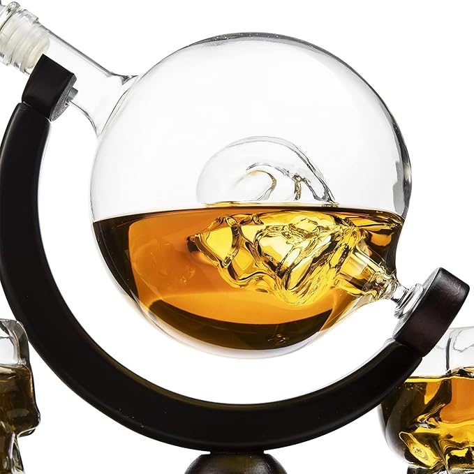 Skull King Globe Gift Decanter Set