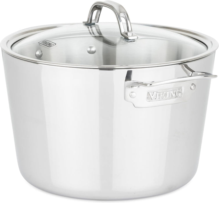 Contemporary 3-Ply Mirror Stainless Steel 8Qt. Stock Pot
