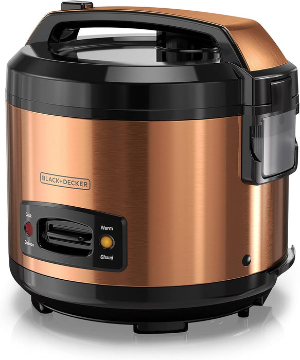 Black & Decker 14-Cup Rice Cooker With Locking Lid - Copper
