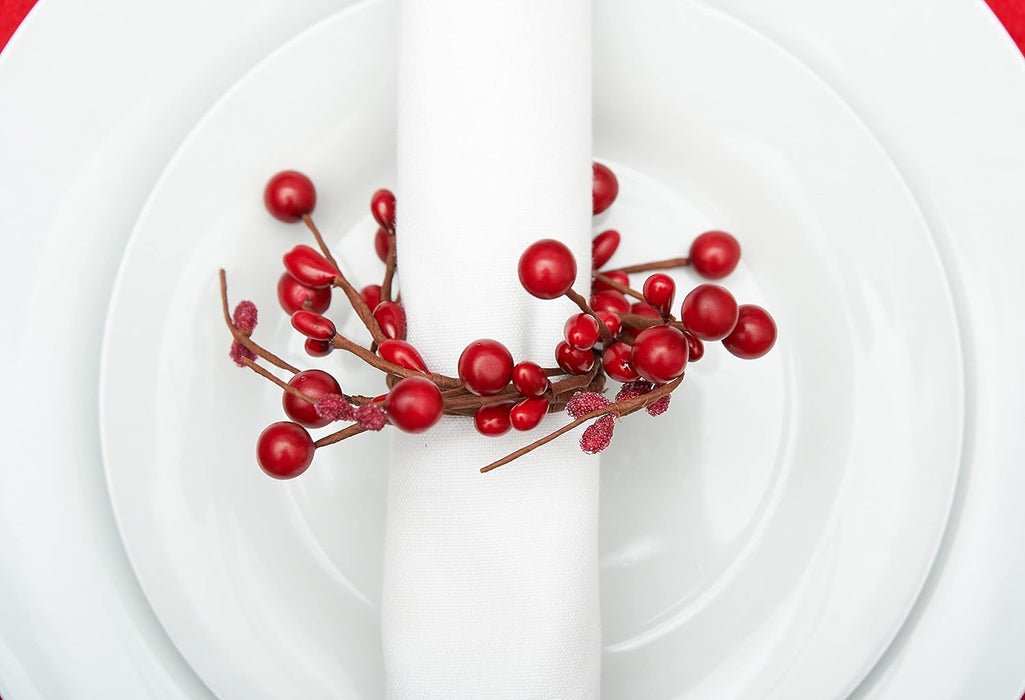 Berries Wreath Napkin Ring - Set Of 4