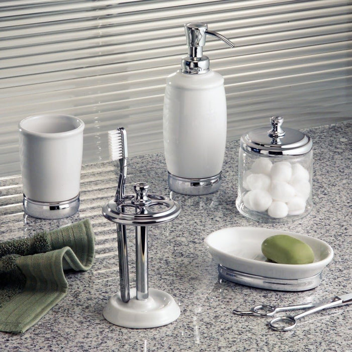 InterDesign York Bathroom Vanity Glass Apothecary Jar