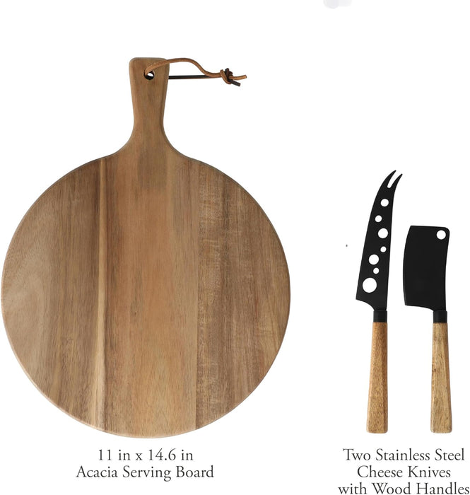 3pc. Charcuterie Serving Board w/Knives Set
