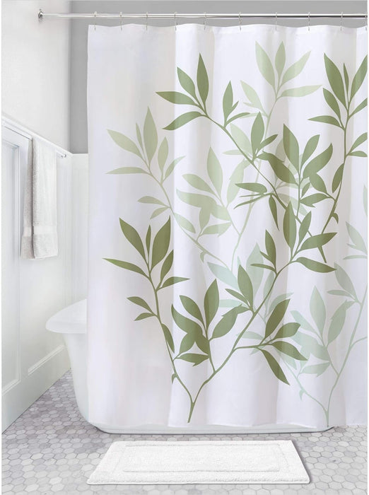 InterDesign Leaves Fabric Shower Curtain