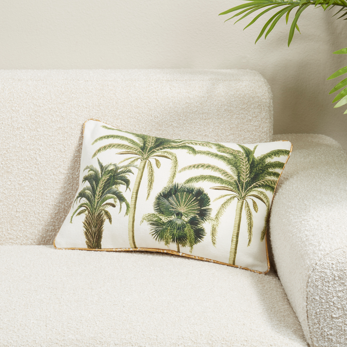 Palm Tree Green Poly Oblong Pillow