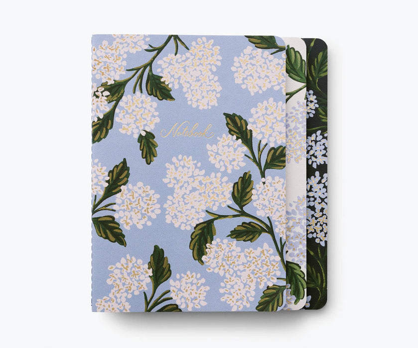 Set Of 3 Hydrangea Notebooks - Assorted