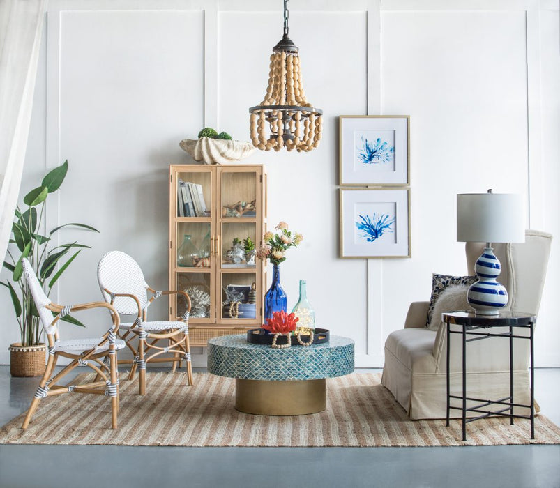 Capiz Coffee Table Blue