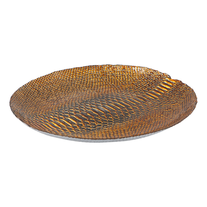 Crocodile Print Glass Charger