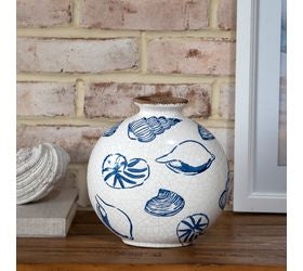 Blue & White Seashell Vase