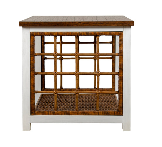 White & Brown Side Table