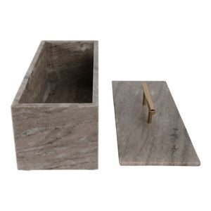 Marble Rectangular Box with Handle