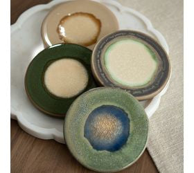 Set Of 4 Assorted Glazed Coasters