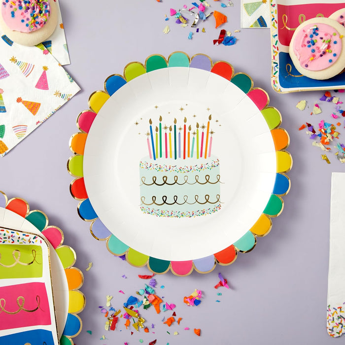 8pk. Sprinkle Birthday Disposable Dinner Plates