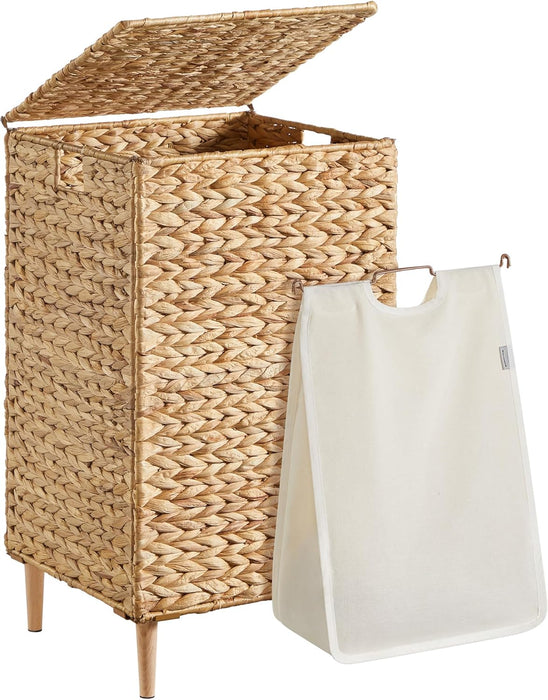 Handwoven Water Hyacinth Wicker Laundry Basket
