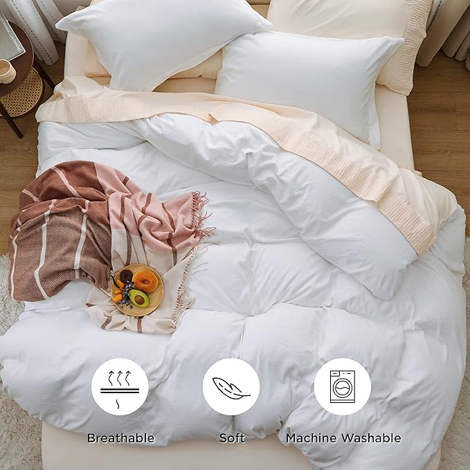 3pc. White Duvet Cover Set