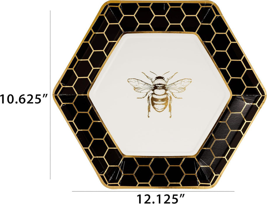 8pk. Honeycomb Hive Disposable Dinner Plates