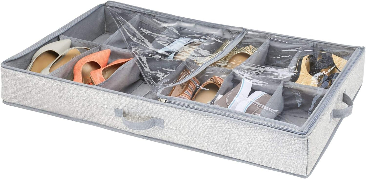 InterDesign Aldo Fabric Under Bed Shoe Organizer Box