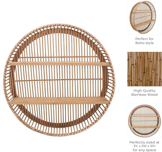 Bamboo Wall Shelf - Natural