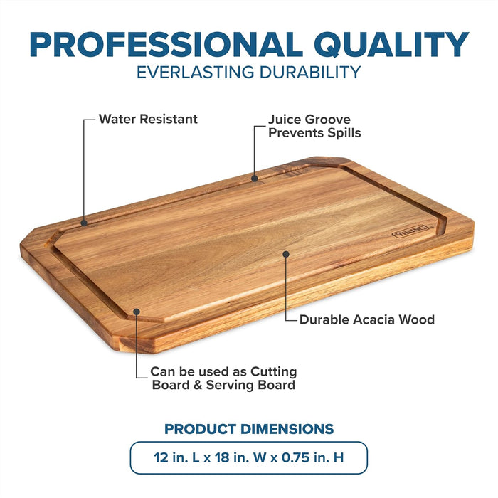 Viking Acacia Carving Board w/Juice Groove