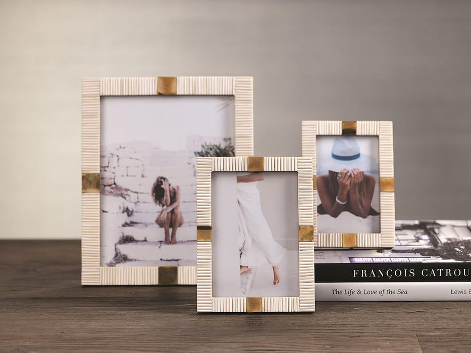 Maha Bone with Brass Trim Photo Frame