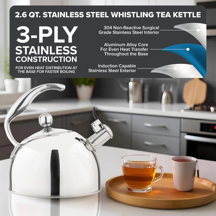 Viking Stainless Steel Whistling Tea Kettle
