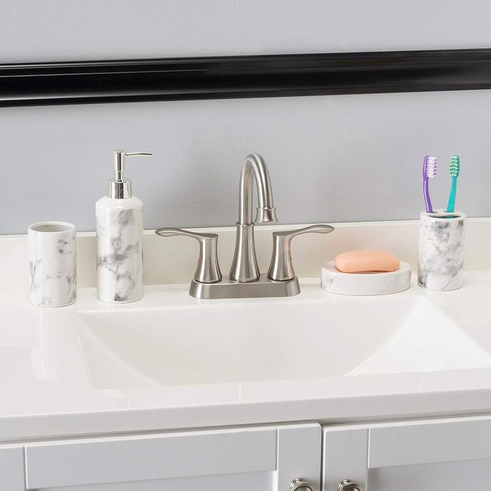 4pc. Marble Ceramic Bathroom Set