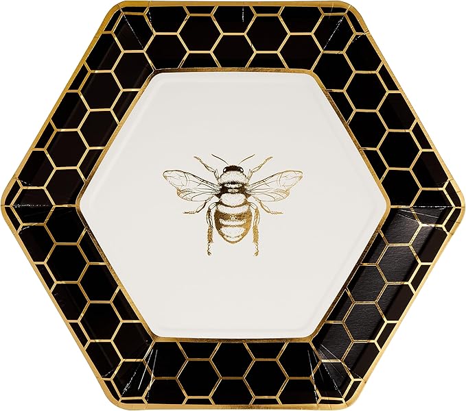 8pk. Honeycomb Hive Disposable Dinner Plates