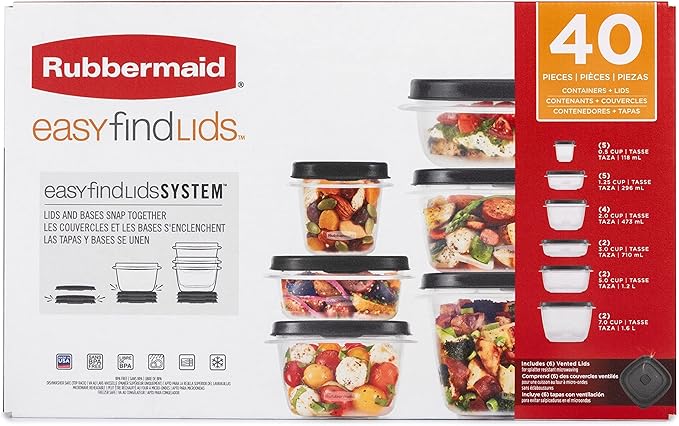 40pc. Rubbermaid Food Containers