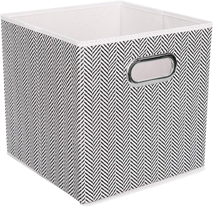 Home Basics Collapsible Storage Bin - Herringbone Weave