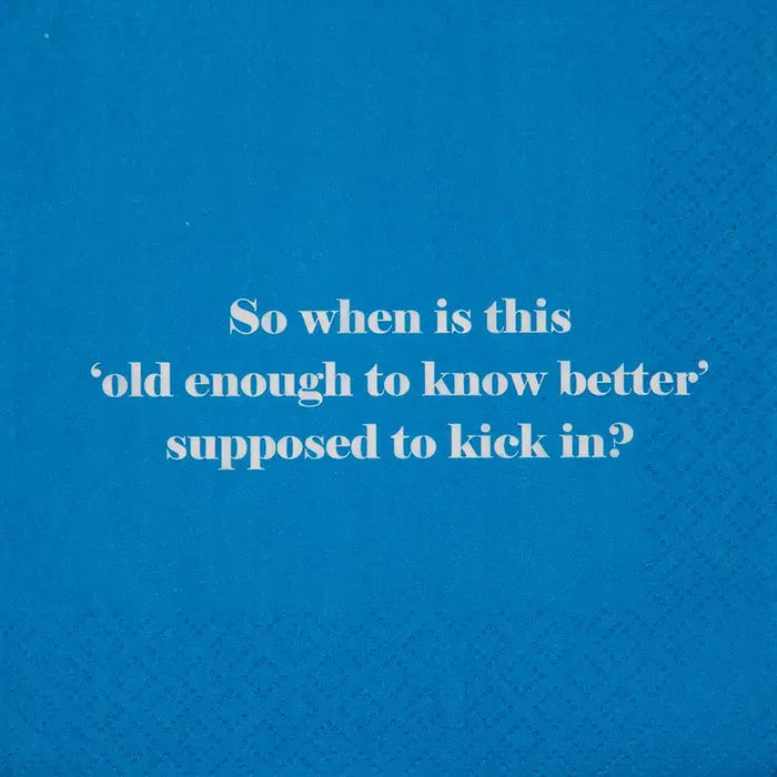 So When Is This Old Enough Cocktail Napkin